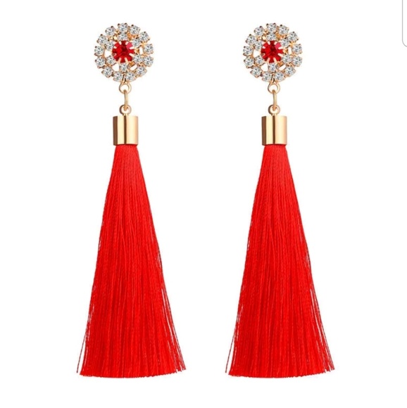 unisexy Jewelry - 3/$15 Rhinestone long fringe tassel stud earring